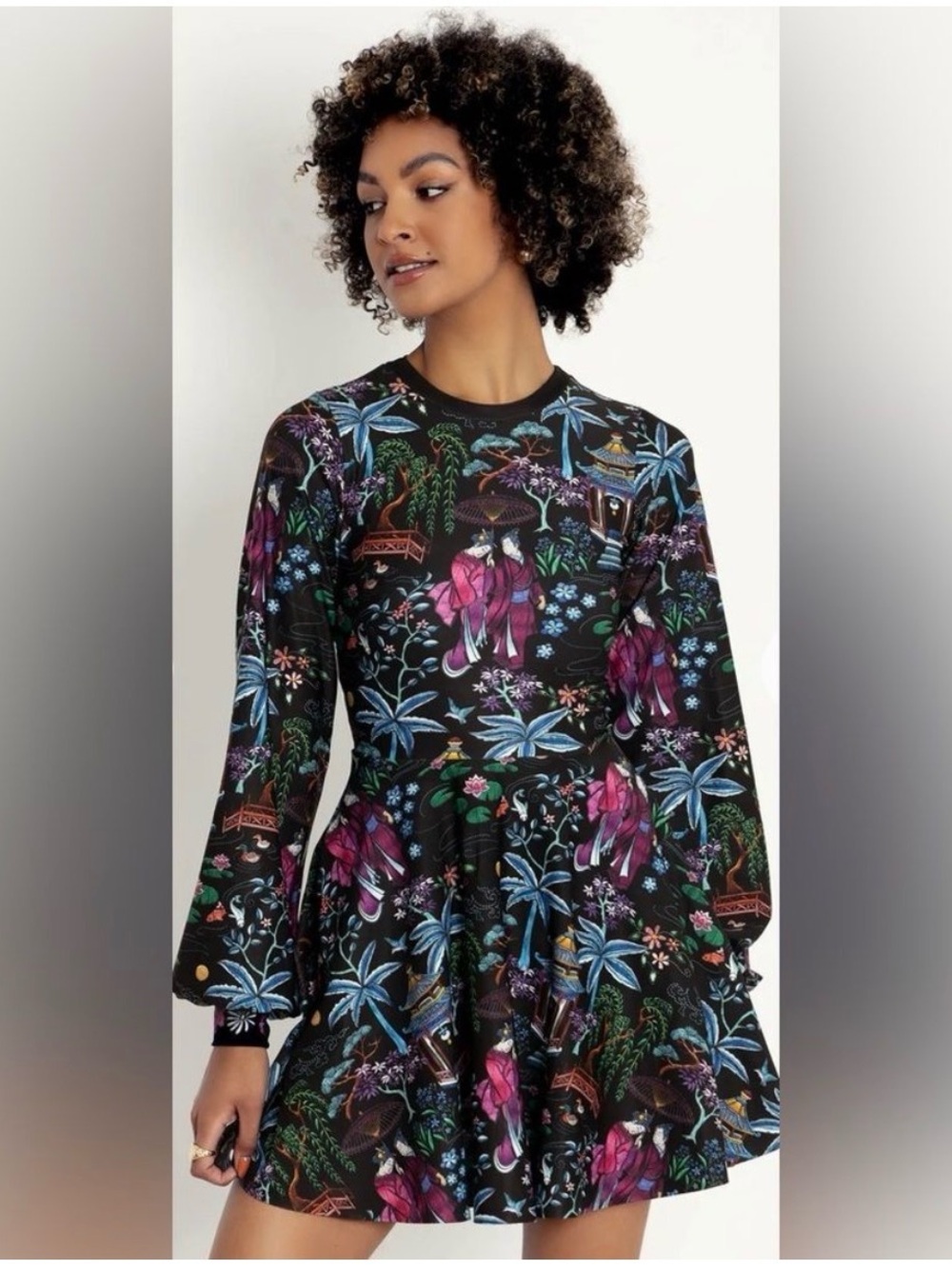 Blackmilk Nihon Shisu Bishop Skater Dress View 3